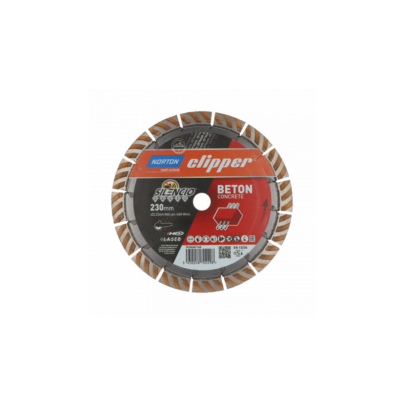 Tarcza diamentowa EXTREME BETON SILENCIO H17  230x22.23 OG (Norton Clipper) | Dobra Cena | Sklep Online - Norwit.pl