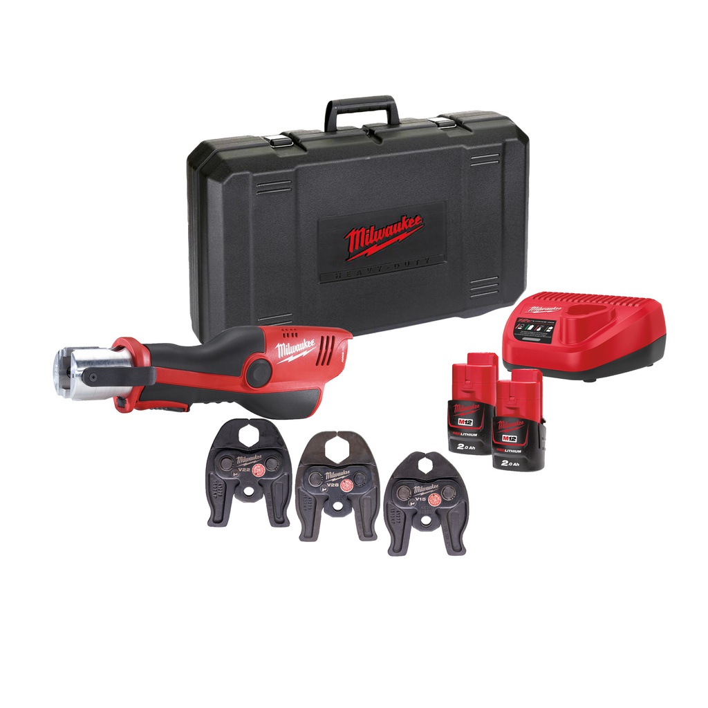 M12™ FORCE LOGIC™ Subkompaktowa hydrauliczna praska do zaciskania rur Milwaukee | M12 HPT-202C V-SET