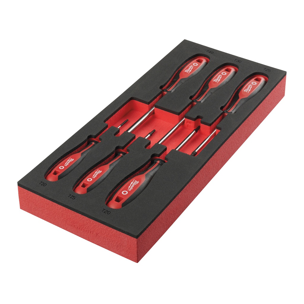 Wkładki piankowe z wkrętakami Milwaukee | Screwdriver TX Set 2 Foam Insert - 6 pc