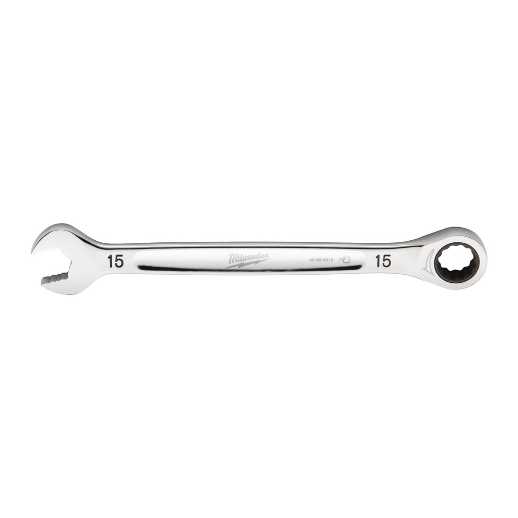 Klucze płasko-oczkowe z grzechotką MAX BITE™ Milwaukee | Maxbite Ratcheting Metric Combination Spanner 15mm - 1pc