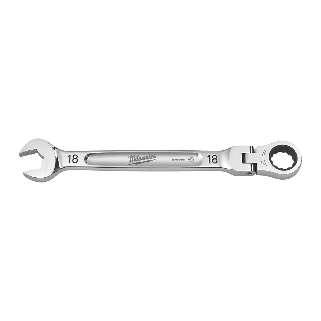 Klucze płasko-oczkowe MAXBITE™ z ruchomą główką grzechotki Milwaukee | Maxbite Flex Head Ratcheting Spanner - Metric - 18 mm