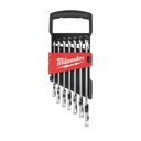 Zestaw kluczy płasko-oczkowych MAXBITE™ z ruchomą główką grzechotki Milwaukee | 7pc Maxbite Flex Head Spanner Set