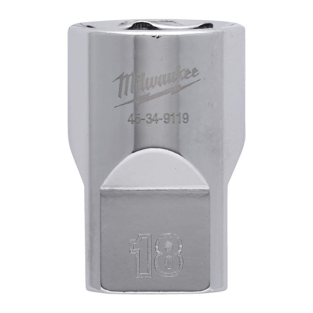 Nasadki chromowane ½″ Milwaukee | 1/2 Drive Socket Metric Standard - 18 mm