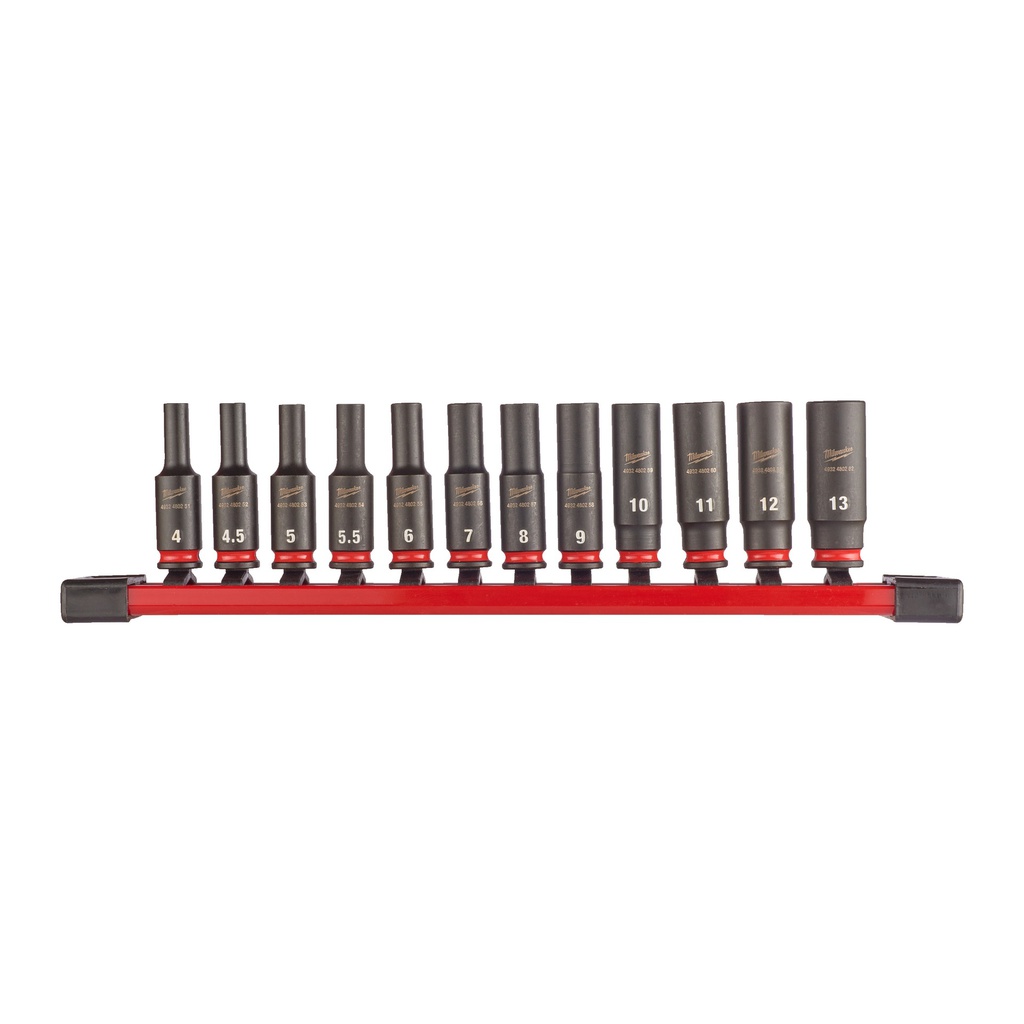 Szyna z trzpieniami na nasadki SHOCKWAVE™ IMPACT DUTY1/4˝ (12 szt.) Milwaukee | 1/4" impact socket set-12pc