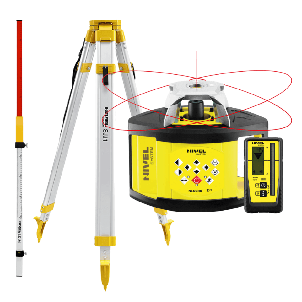 Niwelator laserowy Nivel System NL 520R DIGITAL - ZESTAW łata LS-24 + statyw SJJ1