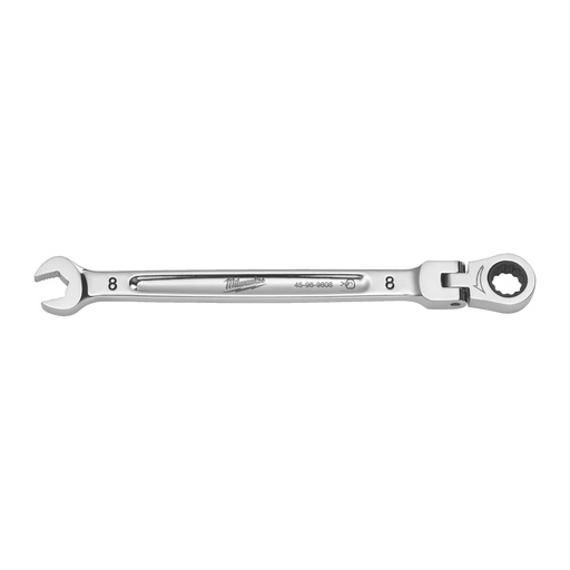 [4932480181] Klucze płasko-oczkowe MAXBITE™ z ruchomą główką grzechotki Milwaukee | Maxbite Flex Head Ratcheting Spanner - Metric - 8 mm