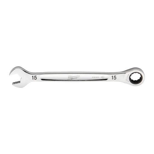 [4932471508] Klucze płasko-oczkowe z grzechotką MAX BITE™ Milwaukee | Maxbite Ratcheting Metric Combination Spanner 15mm - 1pc