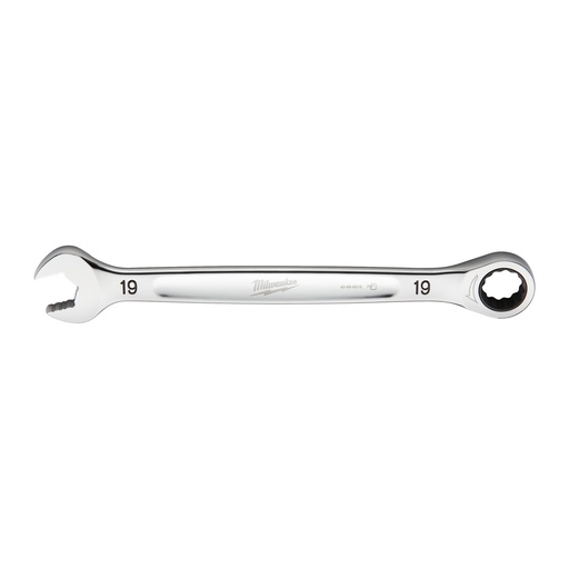 [4932471512] Klucze płasko-oczkowe z grzechotką MAX BITE™ Milwaukee | Maxbite Ratcheting Metric Combination Spanner 19mm - 1pc