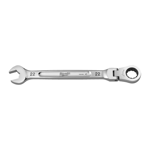 [4932480195] Klucze płasko-oczkowe MAXBITE™ z ruchomą główką grzechotki Milwaukee | Maxbite Flex Head Ratcheting Spanner - Metric - 22 mm